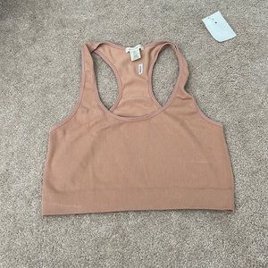 pink ribbed tank top